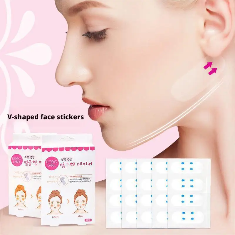 40Pcs/1set V Lift Face Sticker Invisible Makeup Adhesive Lift Face Tape Slim Patch Breathable Sticker Lifting Tighten Chin New