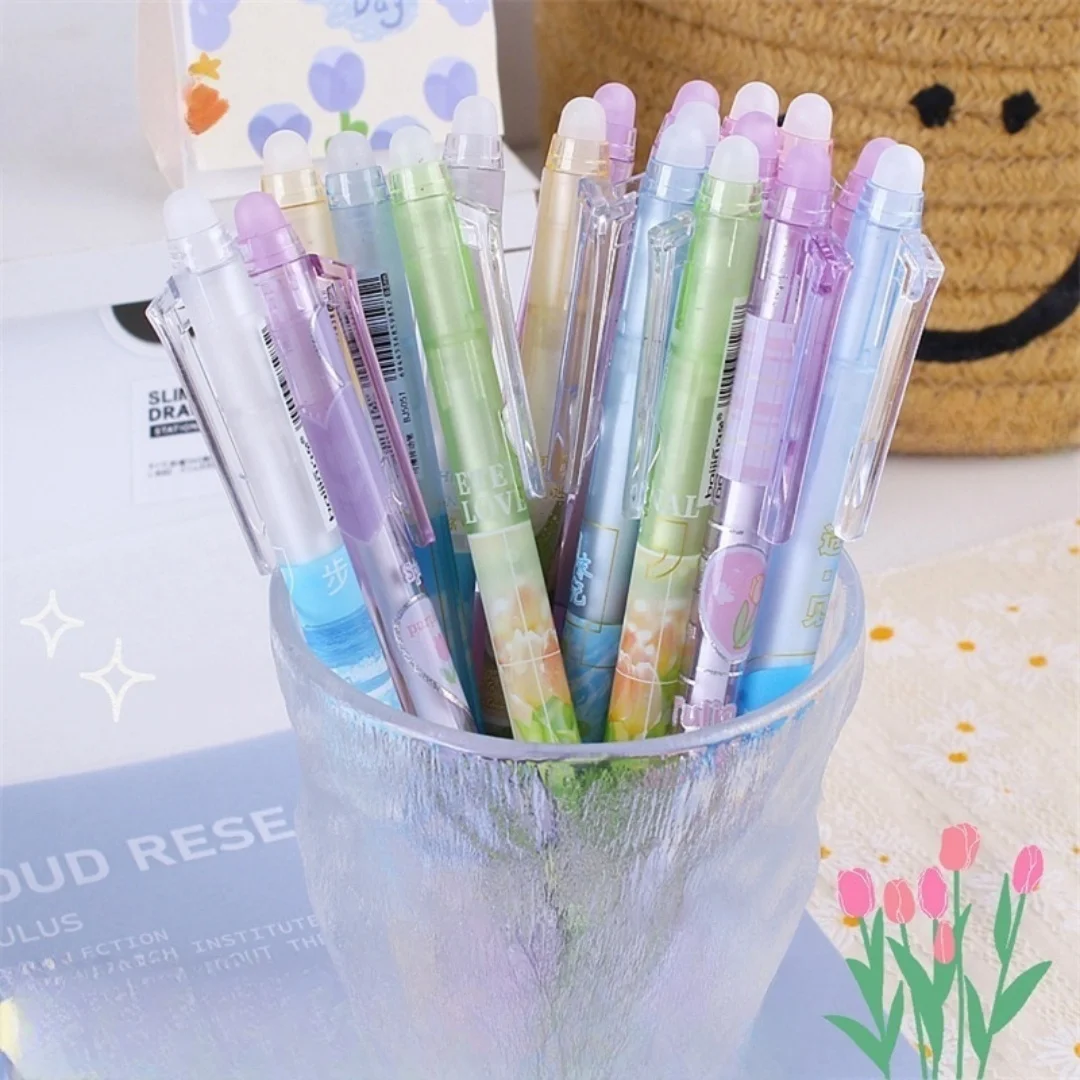 High Beauty Kawaii Erasable Gel Pen, Click Friction Erasable Ball Pen Student School Stationery Gift