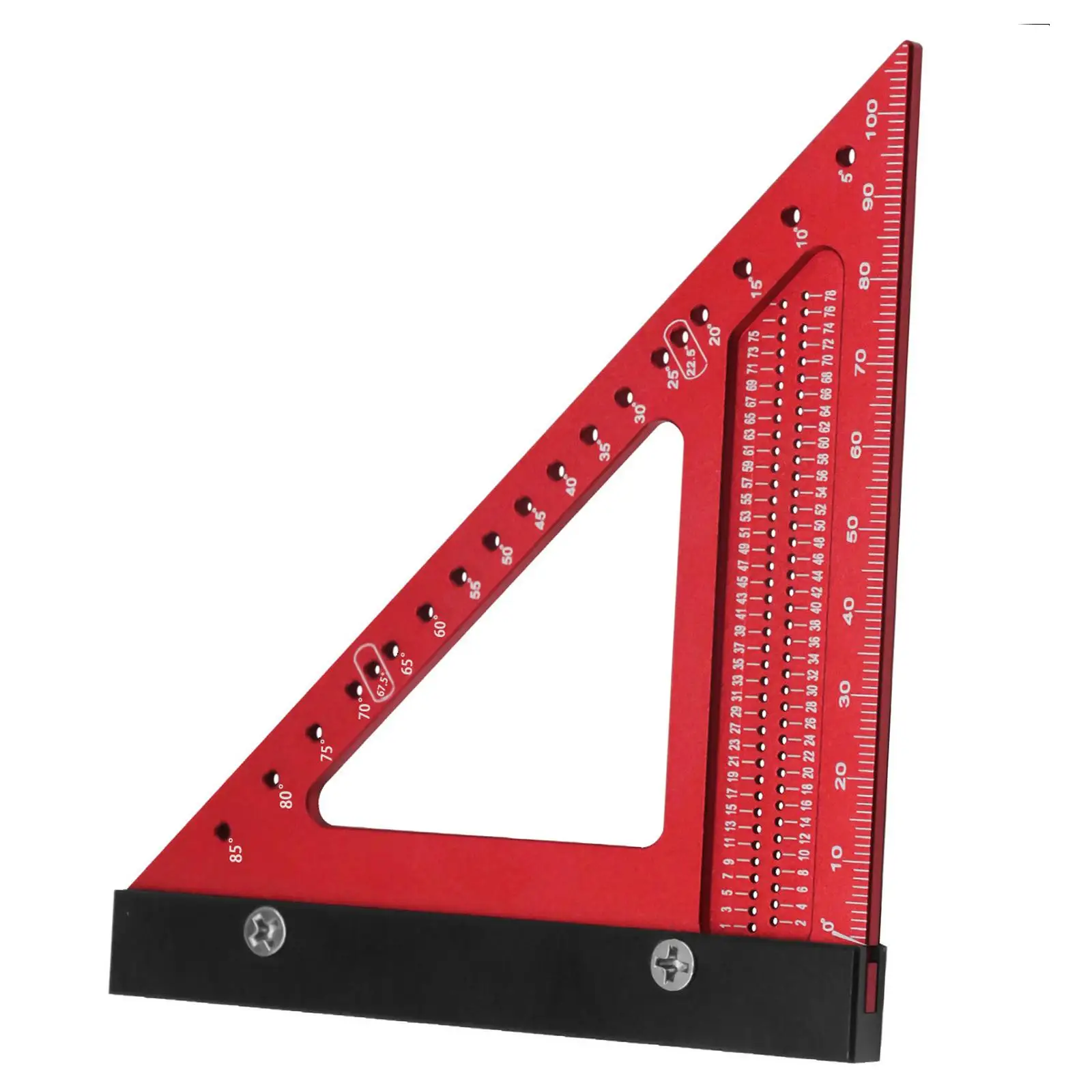 Aluminum Alloy Triangle Angle Ruler Multipurpose Woodworking Line Ruler for Engineer Carpentry Drafting Architecture