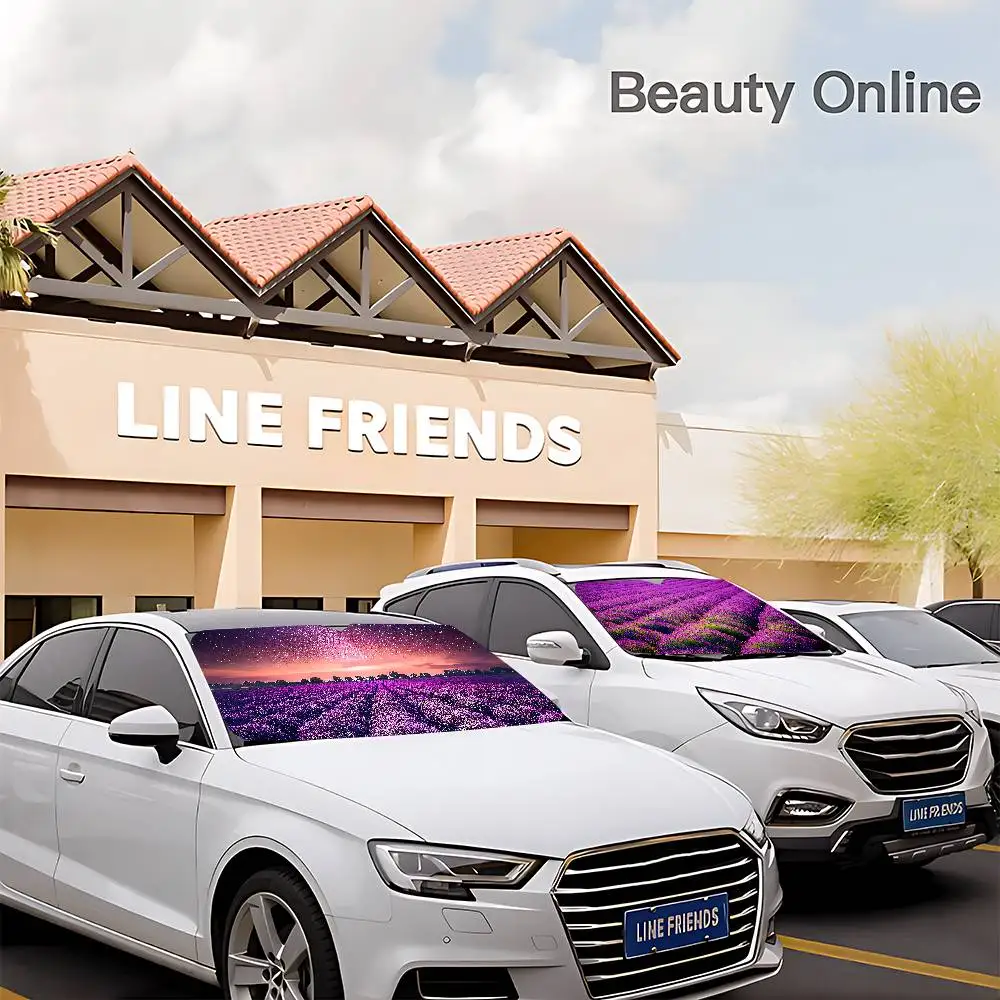 

Фиолетовый лавандовый солнцезащитный козырек на лобовое стекло автомобиля, складной автомобильный солнцезащитный козырек, козырек для окна, УФ-отражатель, автомобильные сохраняющие круто