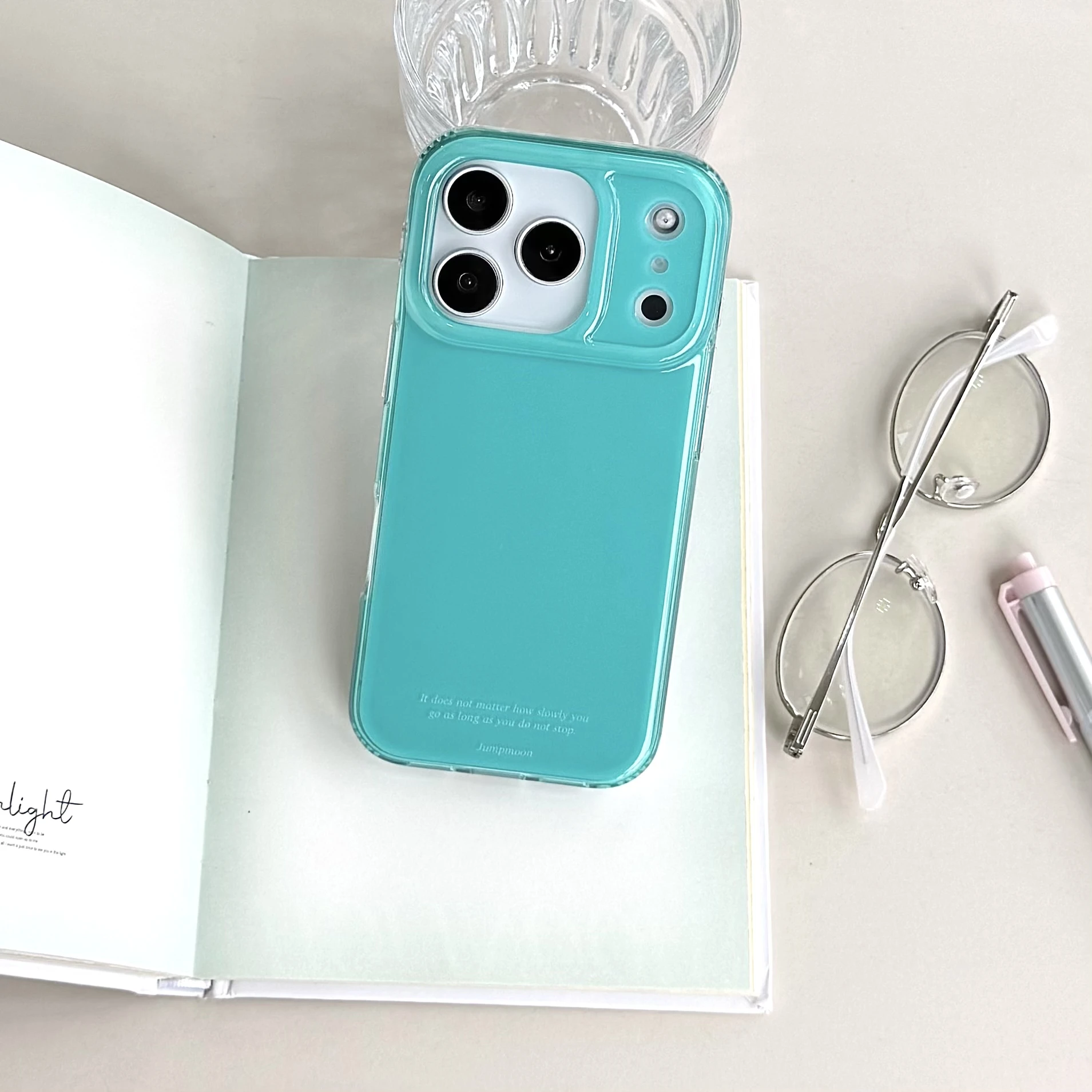 Ins – coque de téléphone minimaliste bleu massif, fond arrière pour iPhone 17 16 15 14 13 Pro Max