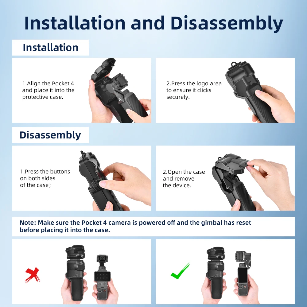 BRDRC Objektivschutzgehäuse, Hartschalenhülle für DJI OSMO Pocket 4, kratzfeste Abdeckung, tragbares Aufbewahrungszubehör – Detail 12