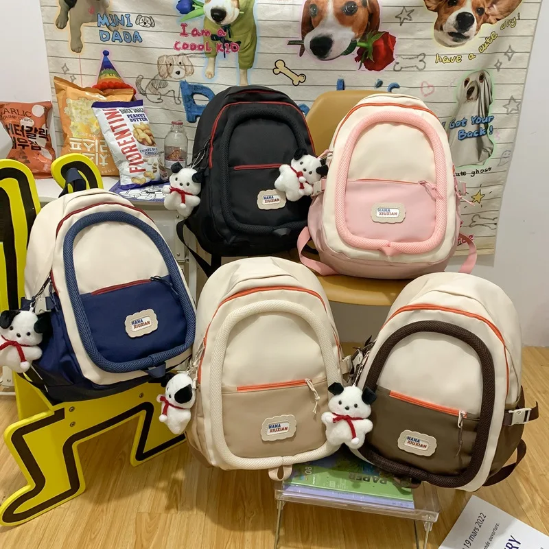 Mochila Escolar Multi-Bolso Impermeável para Mulheres, Mochilas Femininas Bonitos, Kawaii, Laptop, Pacote de Livros, Casual, Estudante