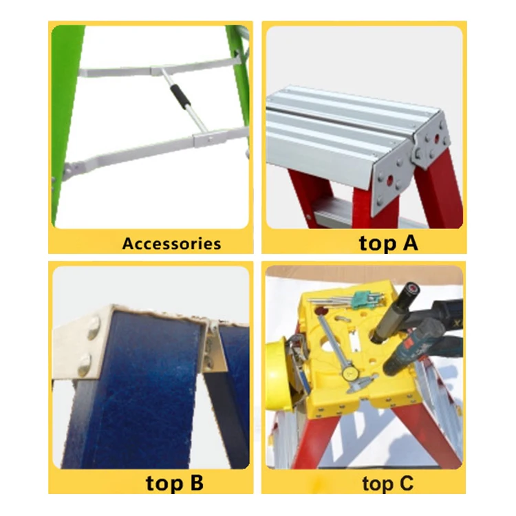 Factory Supply Aluminum Tripod Step Ladder Orchard Harvest Ladder Agriculture Ajustable Feet