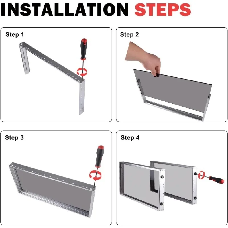 8U Server Rack Cabinet 10 Inch Depth for Network Server Audio Video Equipment Rackmount