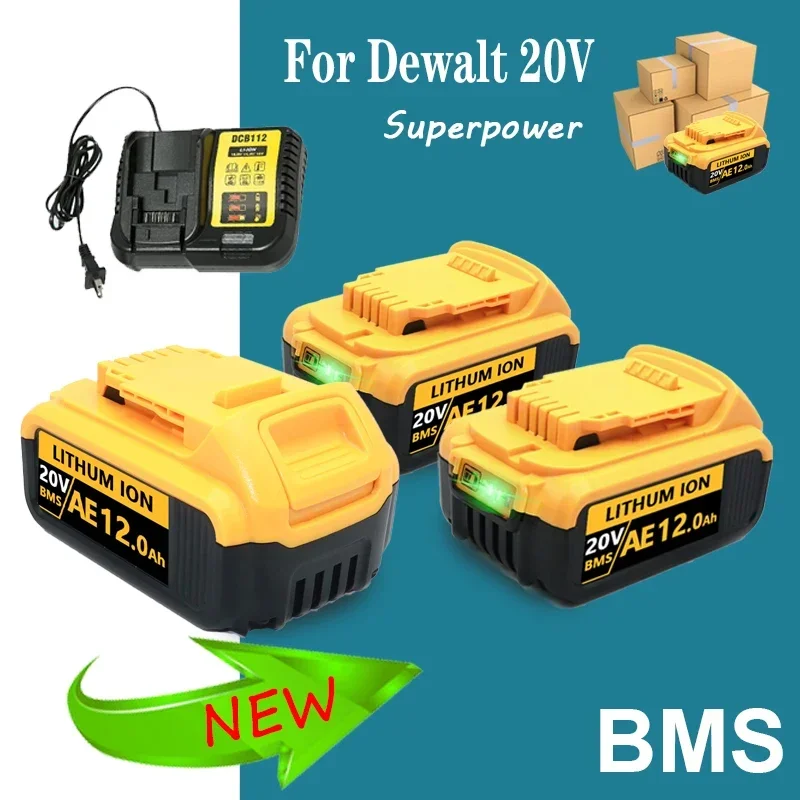 Original DCB200 20V 8000mAh Lithium Replacement Battery For Dewalt 18V DCB184 DCB200 DCB182 DCB180 DCB181 DCB182 DCB201 DCB206