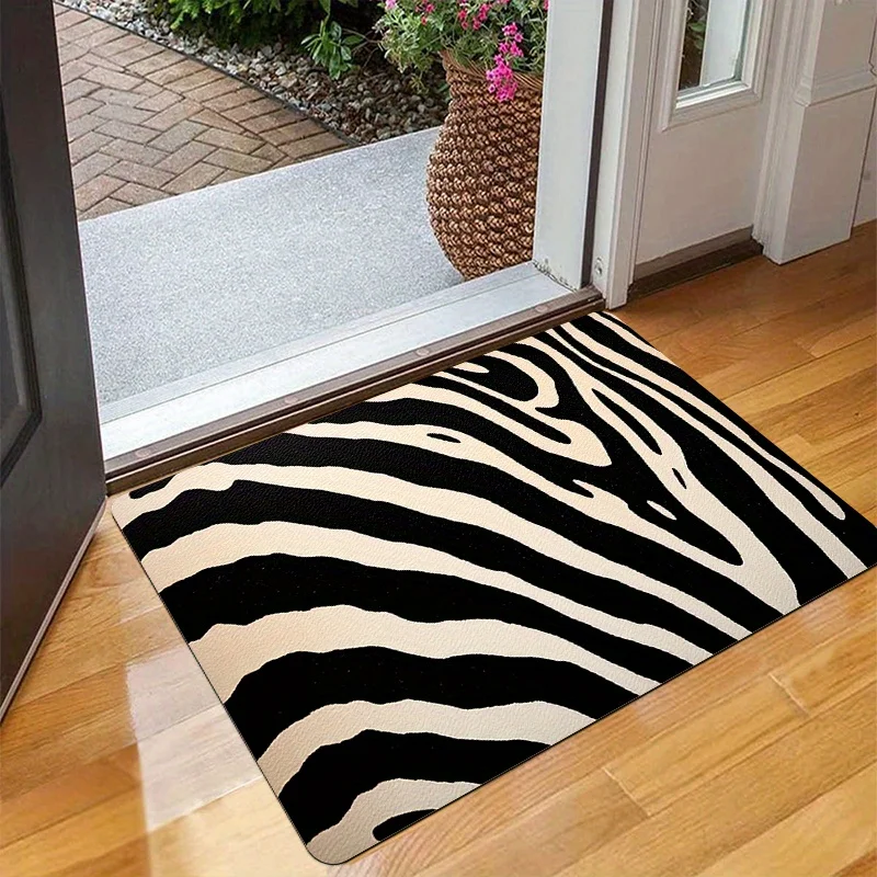 Durable Non Slip Floor Mat With Bold Safari Motif Easy Clean Entryway Rug For Living Room Bathroom And Glamorous Use