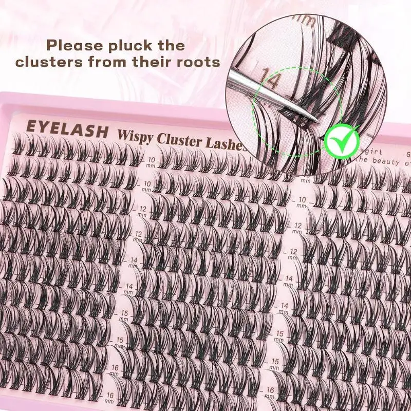 1Box Cluster Eyelash Extension 10-16mm Mix Fluffy Thick Lash Clusters Natural Eyelash Wispy Individual Eyelash Extension Cluster - view 4