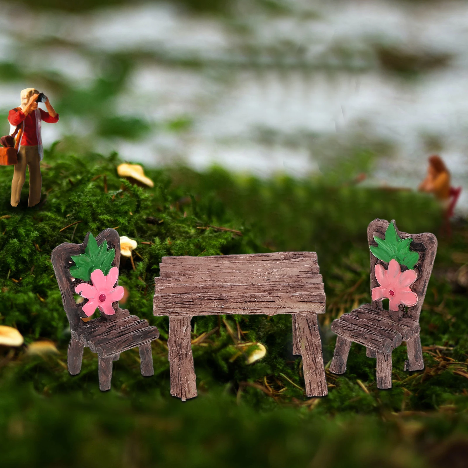 

Moss Micro Landscape Ornaments 2 Sets Mini Garden Accessories Cartoon Furniture Resin Decor Dollhouse Plants Miniature Craft