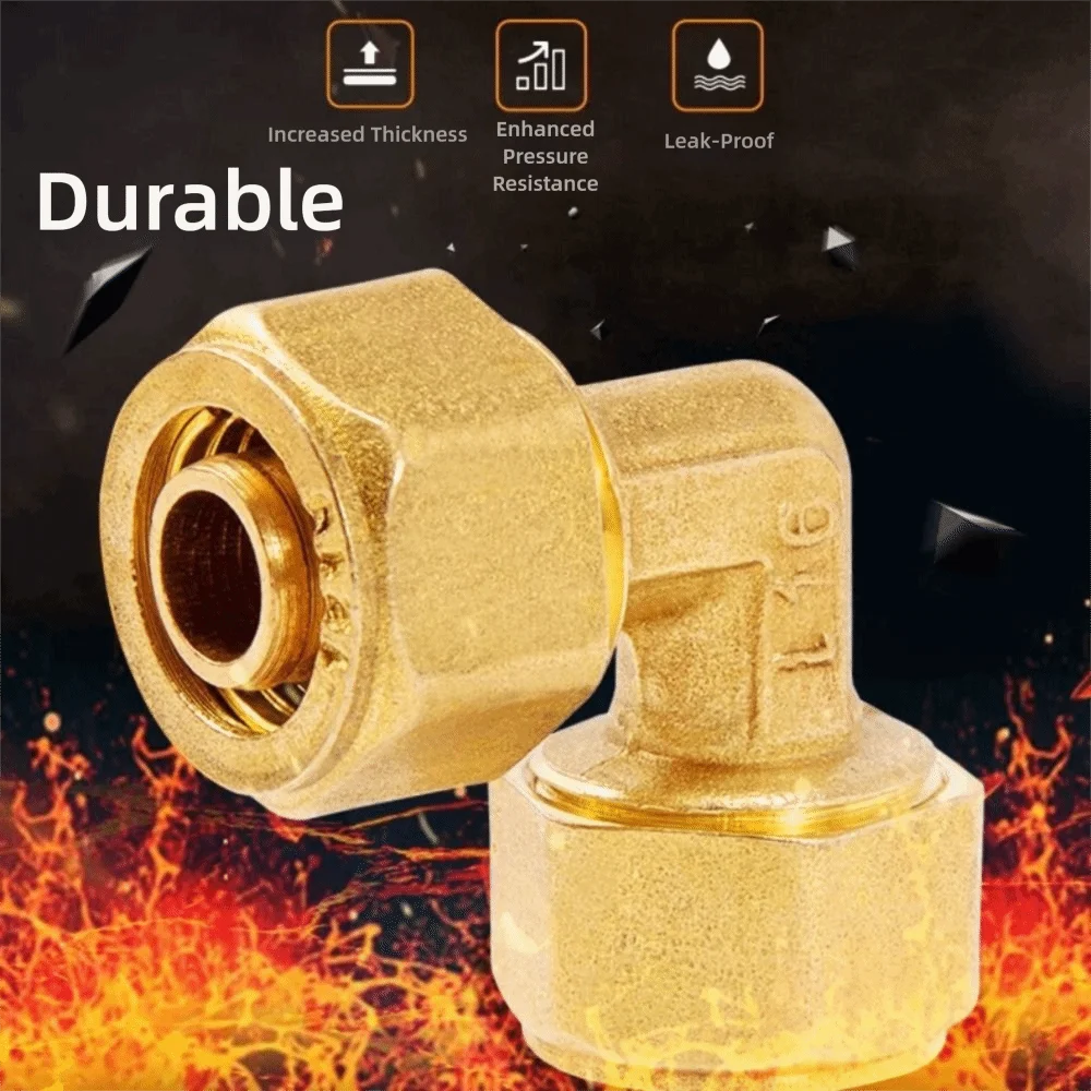 New Male/Female Thread Brass Pipe Fitting 2/3 Ways 1216 Brass Joint Copper Joint Floor Heating