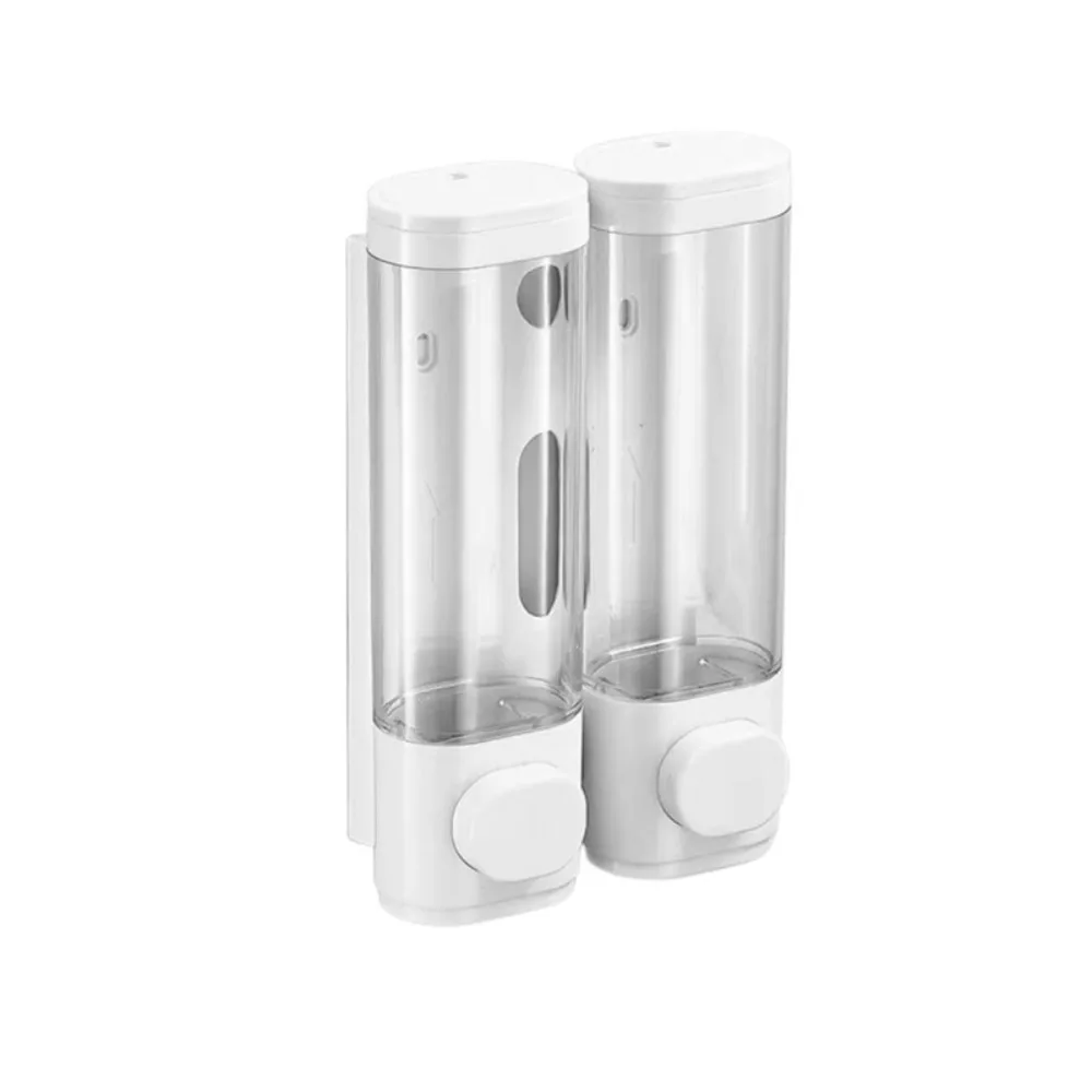 

New ABS Plastic Manual Soap Dispenser White Black Wall-mounted Shampoo Gel Dispenser Liquid Soap Container Hotel