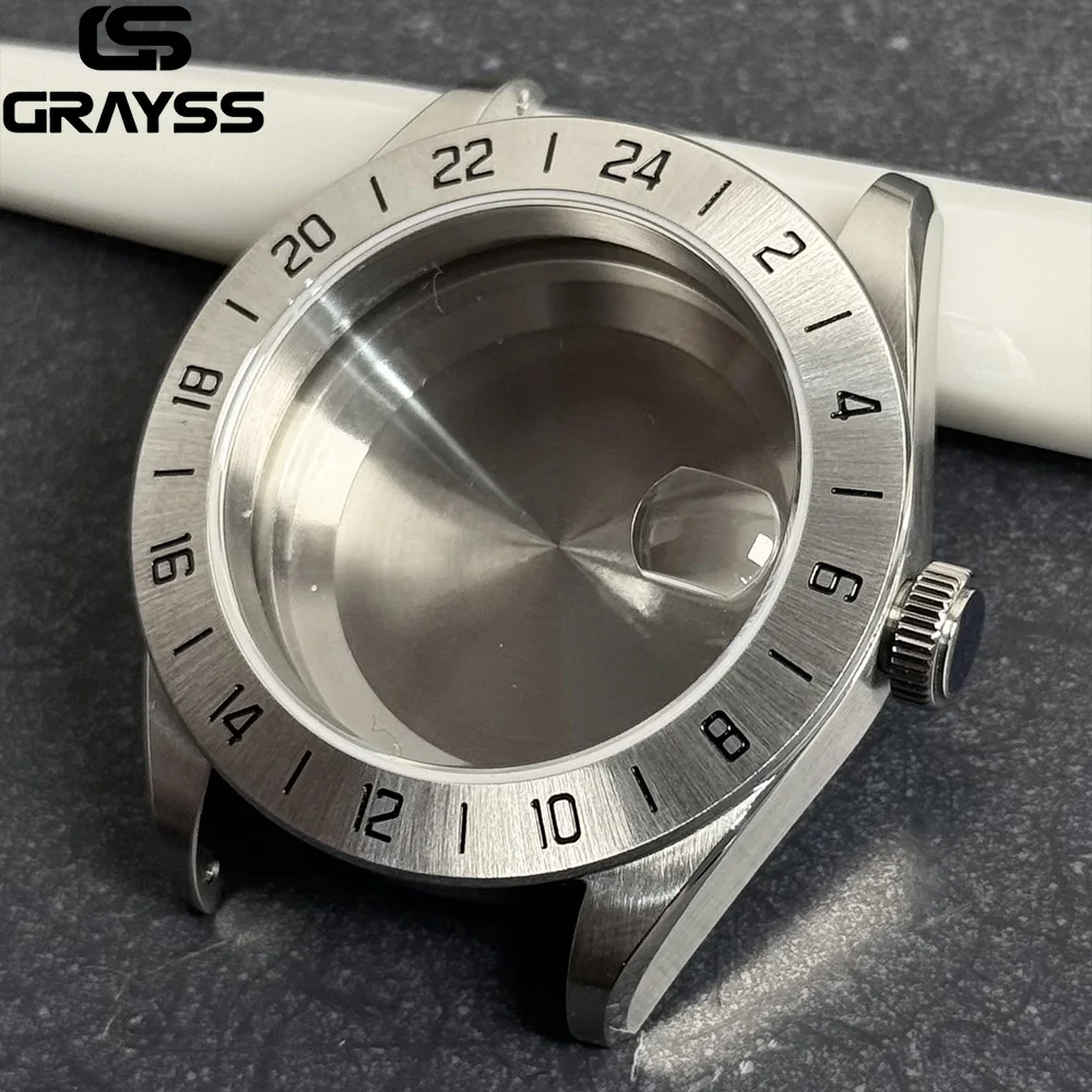 Caja de reloj GMT de buceo de cristal de zafiro de 40mm MOD PVD Caballero Negro para NH34 NH35 NH36 NH38 NH70 NH71 NH72 20 bar resistente al agua