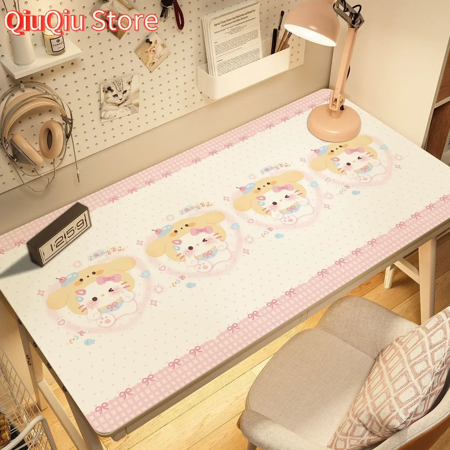 

Очаровательный коврик для стола из искусственной кожи Kitty Cat, водонепроницаемый, для протирания | Устойчивая к пятнам обеденная подушка без стирки для девочек, домашний эстетический декор