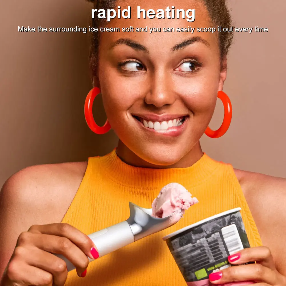 مغرفة آيس كريم كهربائية قابلة لإعادة الشحن للآيس كريم الصلب سهلة لكبار السن والأطفال