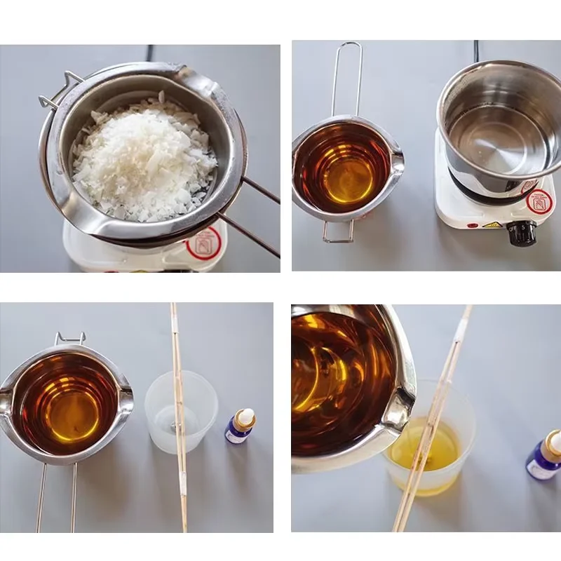 Stainless Steel Candle Wax Melting Pot with Heat Resistant Handle for Chocolate Candy & Candle Making Supplies