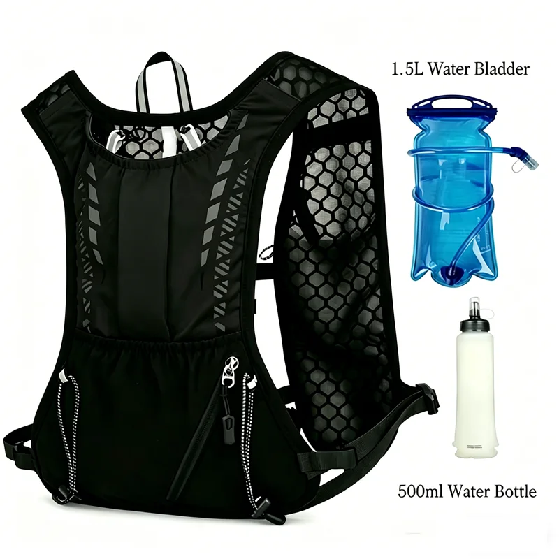 

Светоотражающий жилет-рюкзак для бега и велоспорта, для активного отдыха, альпинизма, пешего туризма, MTB и шоссейного велоспорта - регулируемая сумка-жилет