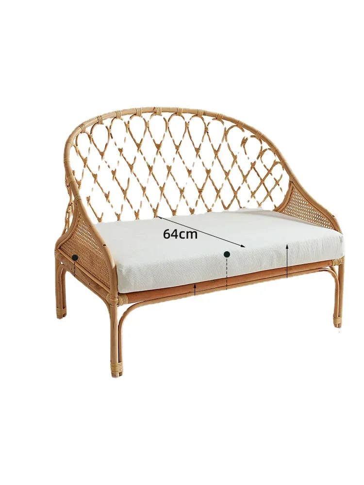 

YY Balcony Leisure Chair Rattan Sofa Rattan Furniture Japanese and Nordic Style Real Rattan Rattan Chair