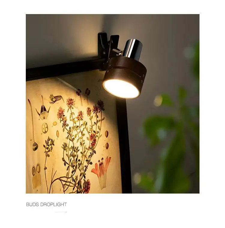 Swing Arm Clip Wall Lamp, Retro Japanese Solid Wood Sconce with Plug Cable, LED Reading Light for Bookshelf Bedside Office Table