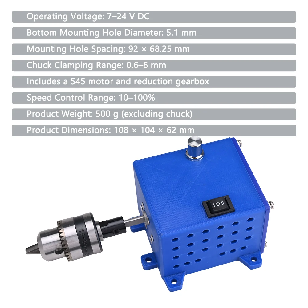 Suitable for Reversible Rotation,545 Brushed DC 24V Variable Speed Motor Kit with High Torque