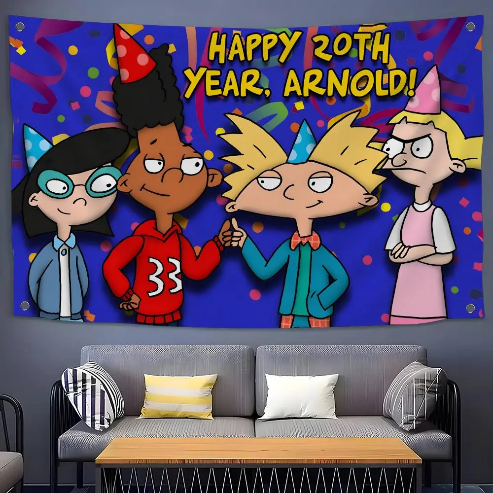 TV Series Hey Arnold! Flags Flags for Room, Bedroom, Home, Outdoor, Wall Hanging, Concert Print, Art Banner