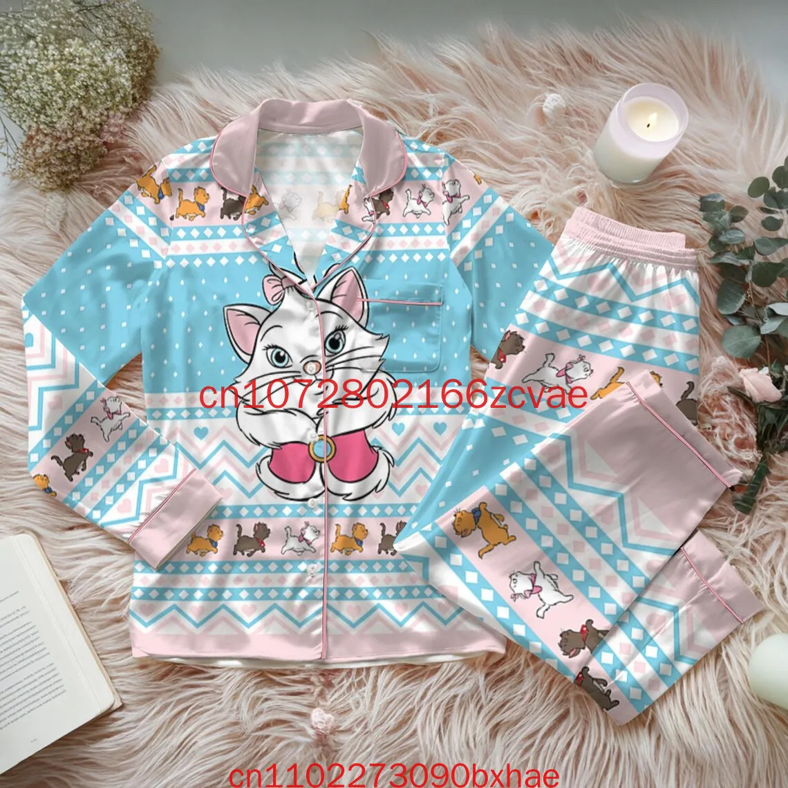 

2025 New Disney The Aristocats Pajamas Set 3D Print Disney Marie Cat Cartoon Pajamas Set Magic Kingdom Outfit