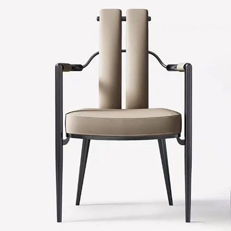 Chair Living Room Tea Room Stainless Steel Back Designer Guest Dining Chair Creative Dining Chair