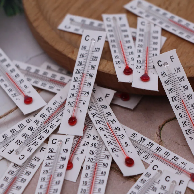 Dollhouse Mini Cardboard Thermometer BJD Miniature Scene Furniture Model Accessories 1.1 * 5cm