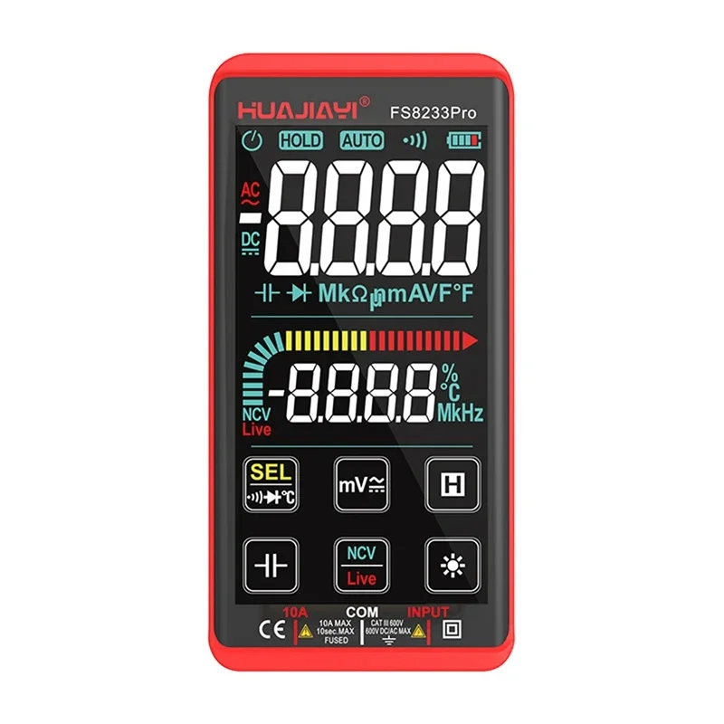 

New Touch Screen Multimeter Auto Range 1000V 10A Digital Capacitance Tester True RMS REL Ohm Hz AC DC Voltage Meter Multimetro