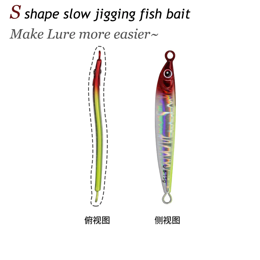 Mrlurion 10 g/15 g/20 g schnell sinkender Shore Casting Jigging-Köder, Metall-Satwasser-Trolling-Jigging-Köder mit 3D-Laser-Gesicht – Detail 2