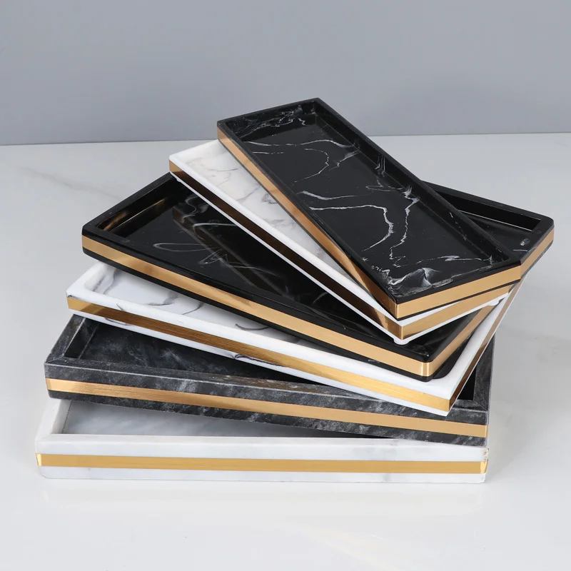 

Поднос из скандинавской смолы, поднос для хранения мраморной текстуры для отеля, туалетные принадлежности для ванной комнаты, подносы для туалетных принадлежностей, стоматологические тарелки, аксессуары для ванной комнаты