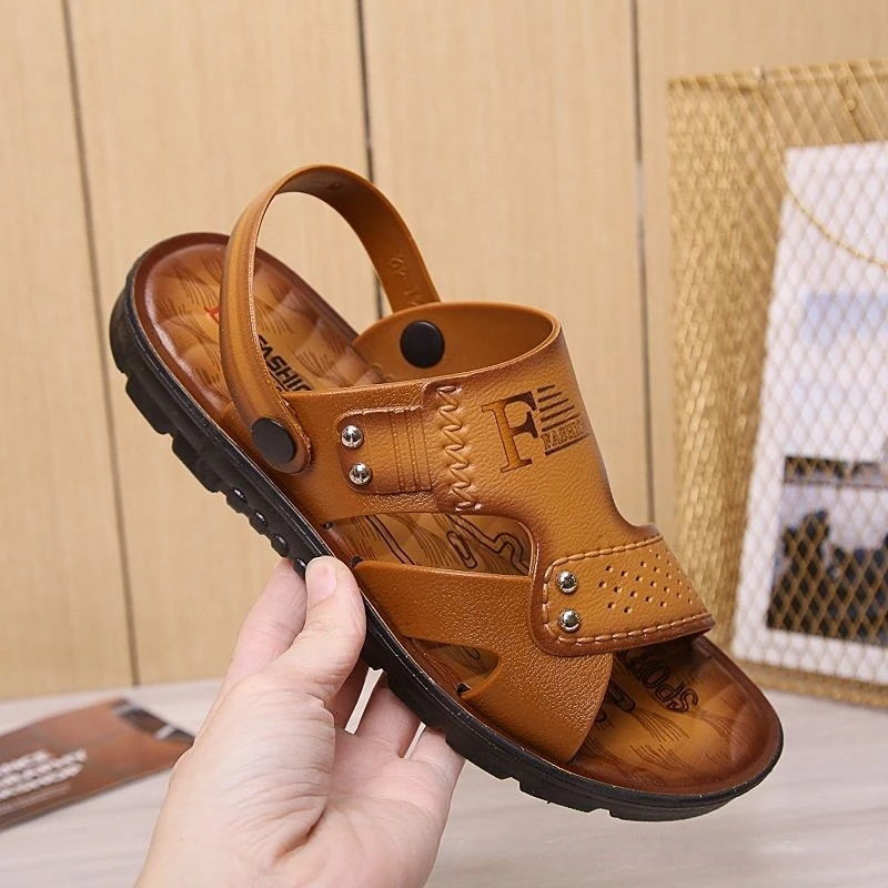 

Men's Beach Open Toe Shoes Sandals High Quality Non-slip Men Slippers Breathable Two Uses Male Footwear Mens Summer Outdoor Shoe