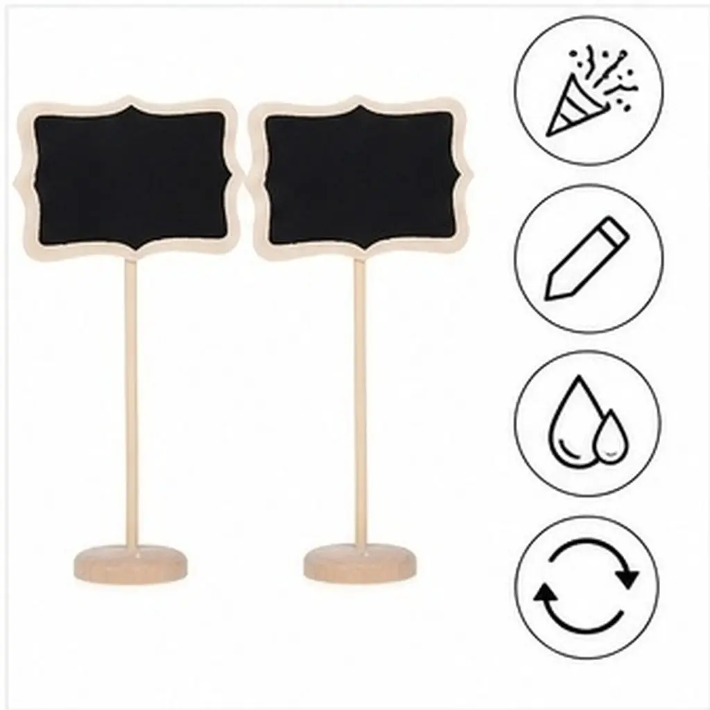 15Pcs Wood Mini Chalkboard Signs Small Rectangle Blackboards Wedding Table Number Message Boards Event Decor Blackboard Sign