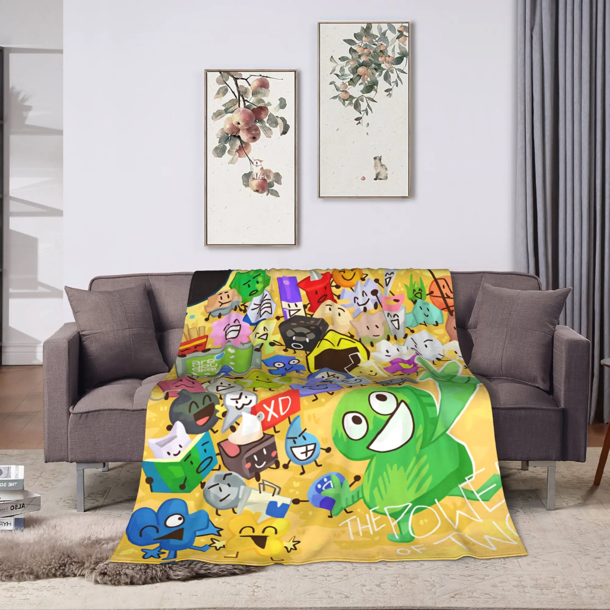 BFDI Inanimate Insanity All Characters  Blankets BFDI Soft Durable Bedding Throws for Couch Bed Picnic Bedspread Sofa Bed Cover