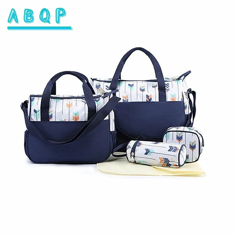 New Baby Diaper Bag 5-piece Set Large-capacity Multi-functional Baby Bag Large-capacity Portable Baby Products Storage Bag