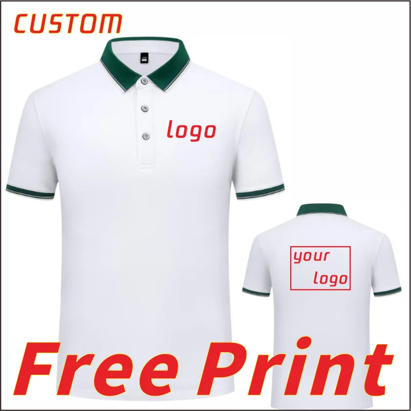 

Fashion polo shirt, lapel T-shirt, customized breathable short sleeved shirt, embroidered logo, printed logo image