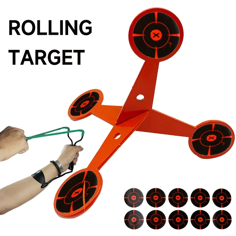 Rolling Target ‘Walk’ Rolling Target Set Hunting Shooting Metal Multi Sided Shooting  Simple Set Slingshot Pneumatic Accessory