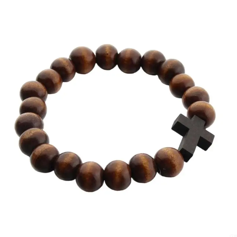  Sustainable Religious Bracelet Featuring Smooth Round Beads And Symbolic Crosses Pendant Daily Wear Bracelet