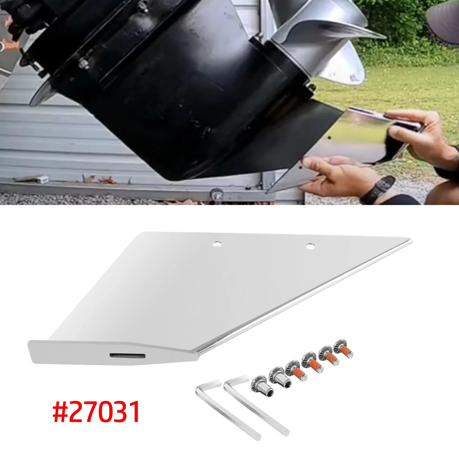 

27031 Skeg Guard Protector Kit with Drain Hole Stainless Steel For Mercury MerCruiser Alpha One Generation 2 1991-Present