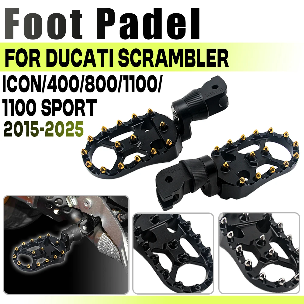 

Pedals Pad Foot Pegs Footrest For Ducati Scrambler Icon Dark 14-15 Full Throttle 400 800 1100 Sport Pro Motorbike Rider Footpegs
