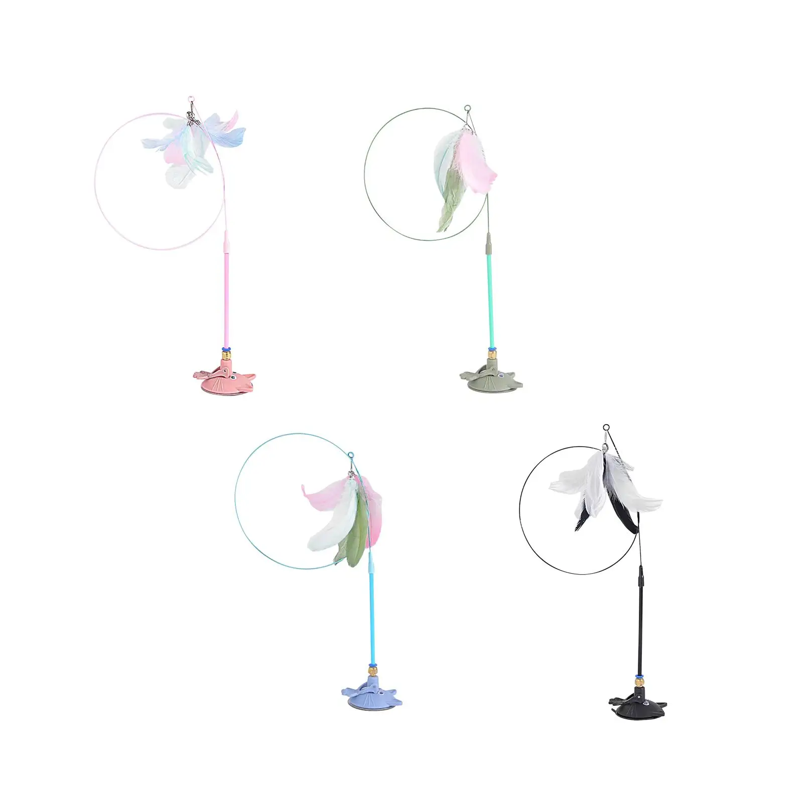 Jouet de anciers de chat avec ventouse, jouet d'exercice domestique, jouets de plumes portables pour animaux de compagnie, jeu d'exercice pour chatons