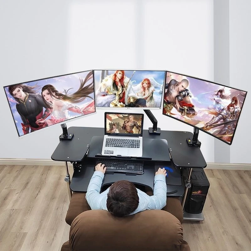 Computer table mobile lifting bracket bold folding technology suspension computer bracket lazy table