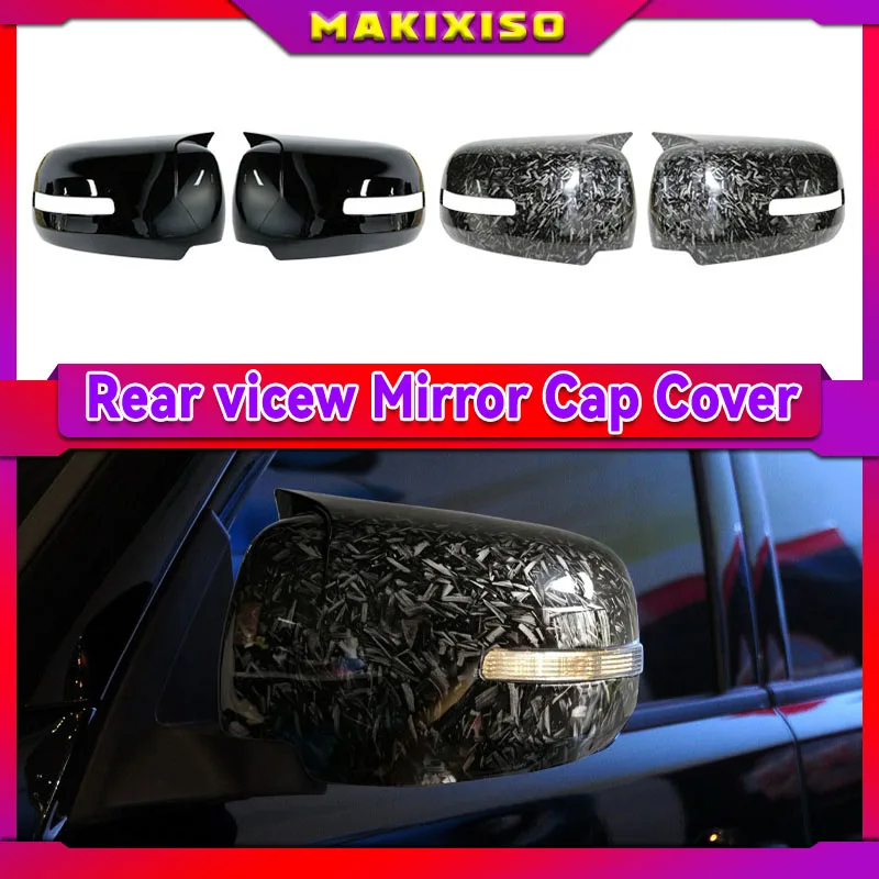 2PCS Black/Carbon Fiber ABS Rearview Mirror Decorative Cover For Mitsu Pajero Sport 2009-2014 Accessories