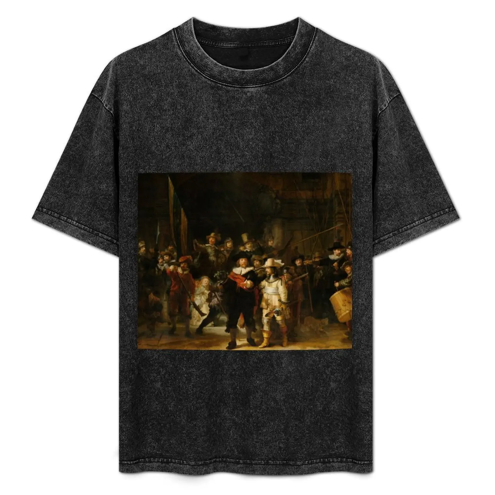 

The Nightwatch by Rembrandt van Rijn ( Nachtwacht ) T-Shirt Work Wear Simple Tee Shirt
