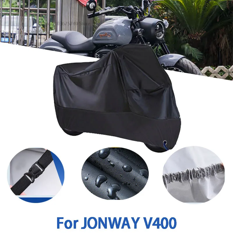 

Motorcycle Full Covers For JONWAY V400 Car Outdoors Sun Protection Dust No Ear Thickened Oxford Clothcover Accessories