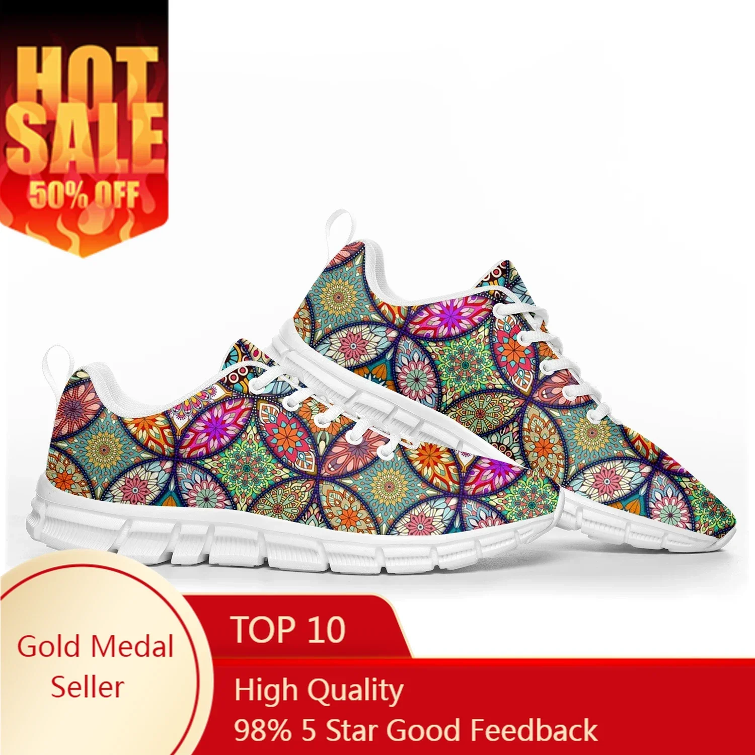 

Bohemia Mandala Geometric Sports Shoes Mens Womens Custom Sneakers Tailor-Made Shoe Couple