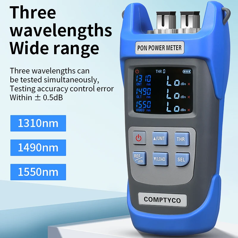 COMPTYCO AUA-C330U/C330A PON Optical Power Meter Rechargeable PON OPM 1310/1490/1550nm FTTX/ONT/OLT Fiber Optic Testing Tool