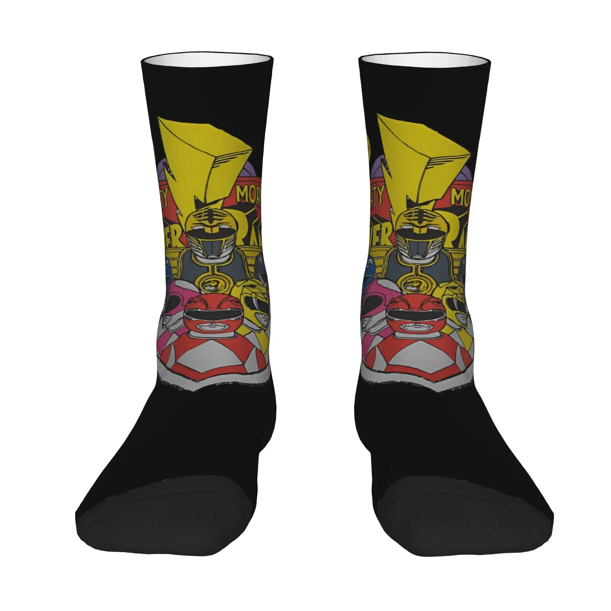 Socks Vintage Power Rangers Logo Group Retro Graphic Logo Crazy Men's compression Socks Unisex  Funny Crew Sock