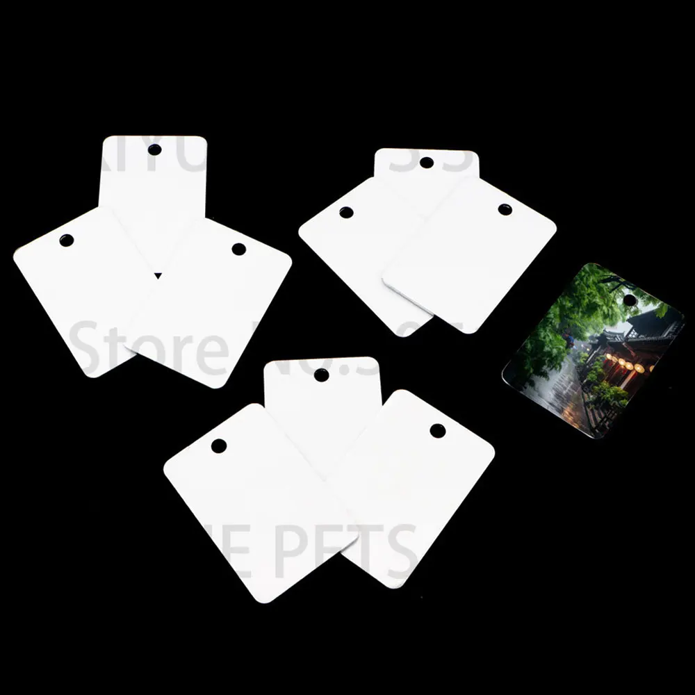 

100PCS Aluminum White Printed Hang Tag Color Pendant Key Ring Accessories Pendant Pet Custom Printed Personality Pendant