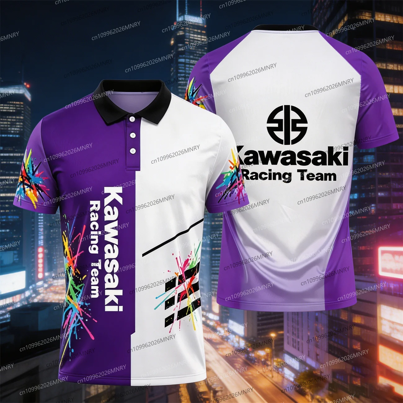 

POLO shirt clothes Kawasaki Motocross men's polo shirts Quick Drying Cycling Suit Women Oversized tshirt Sports Sleeved Top