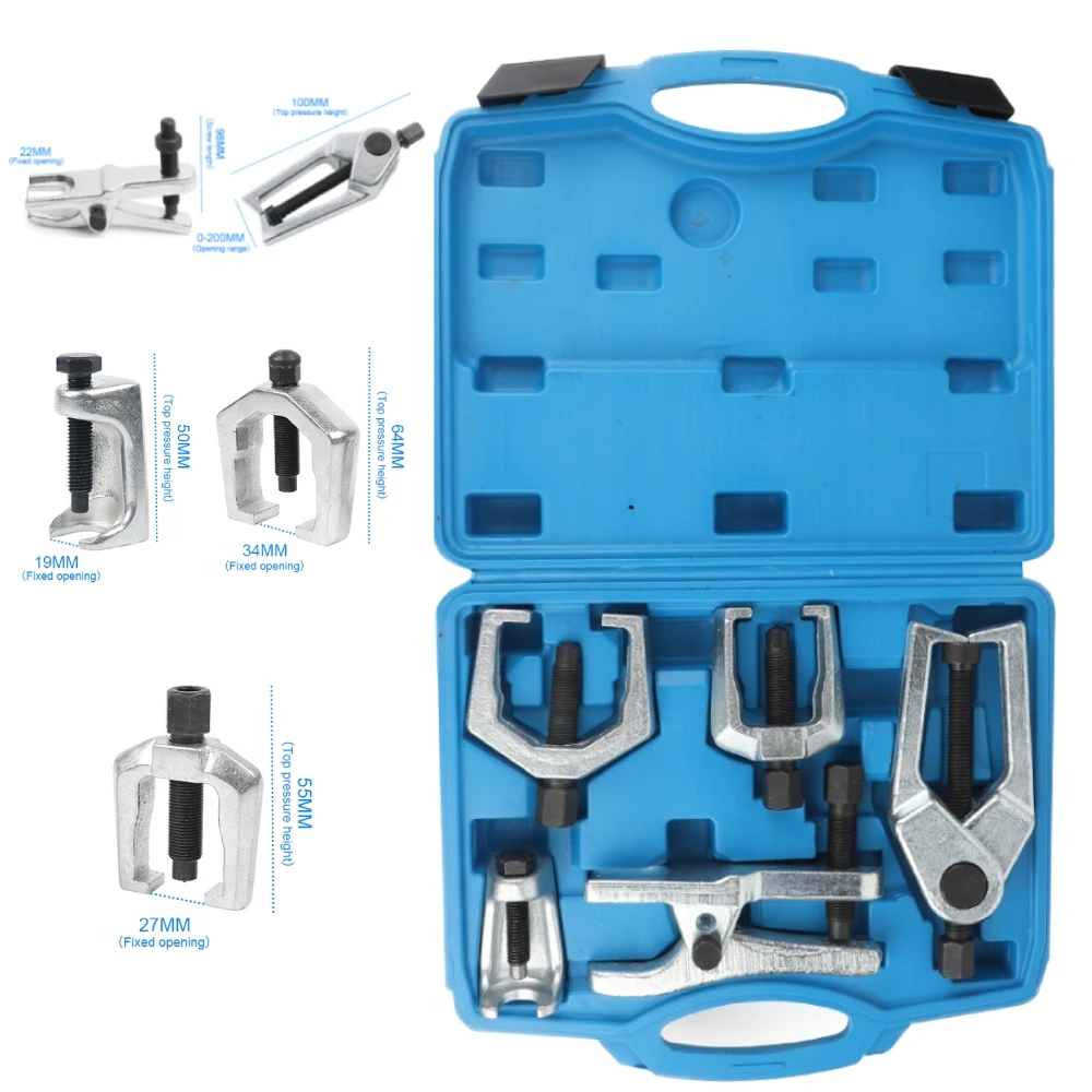 Kit separatore per giunti sferici 5 in 1, estrattore per braccio Pitman, strumento per la rimozione delle estremità delle barre sterzanti, set di strumenti per la manutenzione della sospensione